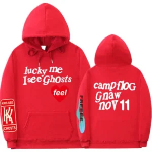 Kanye West Lucky Me I See Ghosts Hoodie-Red