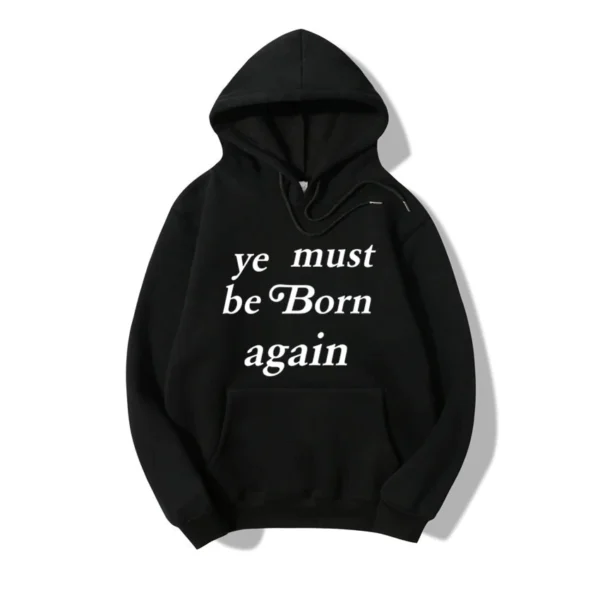 ye must be born again hoodie-Black